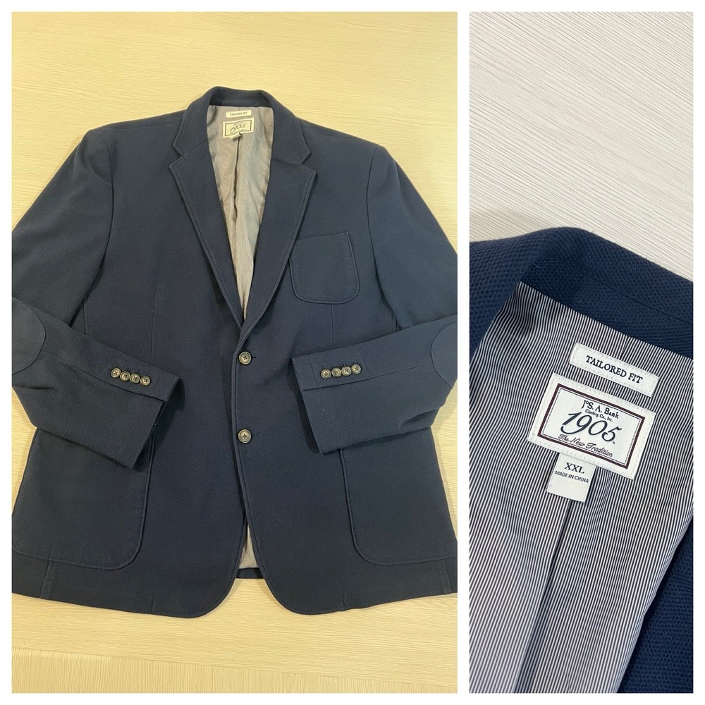 Jos. A. Bank Men's  Knit Blazer Jacket Blue Traditional Fit Size XXL‎